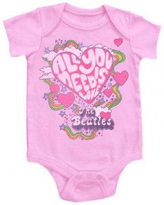 Beatles romper baby All You Need Is Love Pink