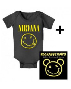 Cadeauset Nirvana romper baby Smiley & Rockabyebaby cd