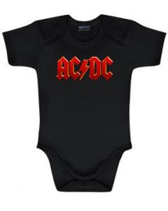 AC/DC rompertje voor pasgeborenen - Logo opdruk Colour