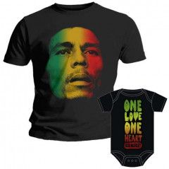 Duo Rockset Bob Marley papa t-shirt & Bob Marley baby romper